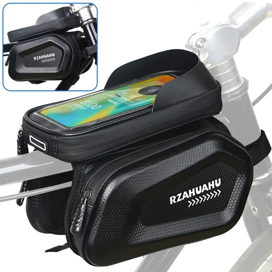 BICYCLE POUCH FOR FRAME PHONE HOLDER 3-CHAMBER WATERPROOF