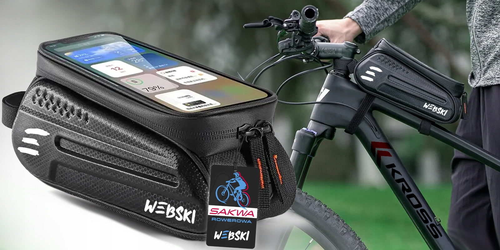 BICYCLE POUCH FOR HANDLEBARS WATERPROOF BAG FOR HANDLEBAR BIKE Color black