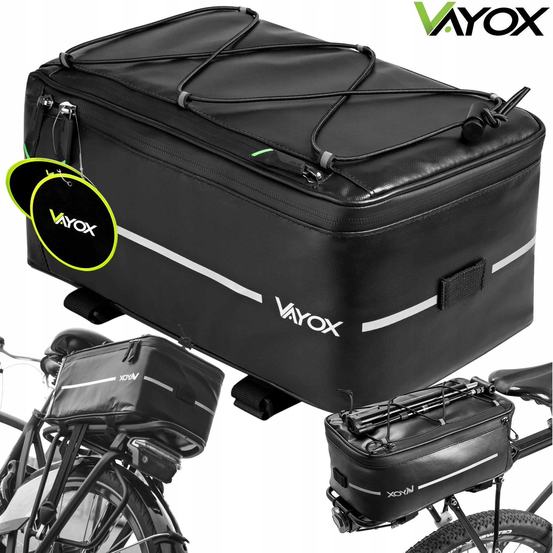 BICYCLE POUCH FOR LUGGAGE COMPARTMENT STRONG VELCRO BAG WATERPROOF COVER VAYOX