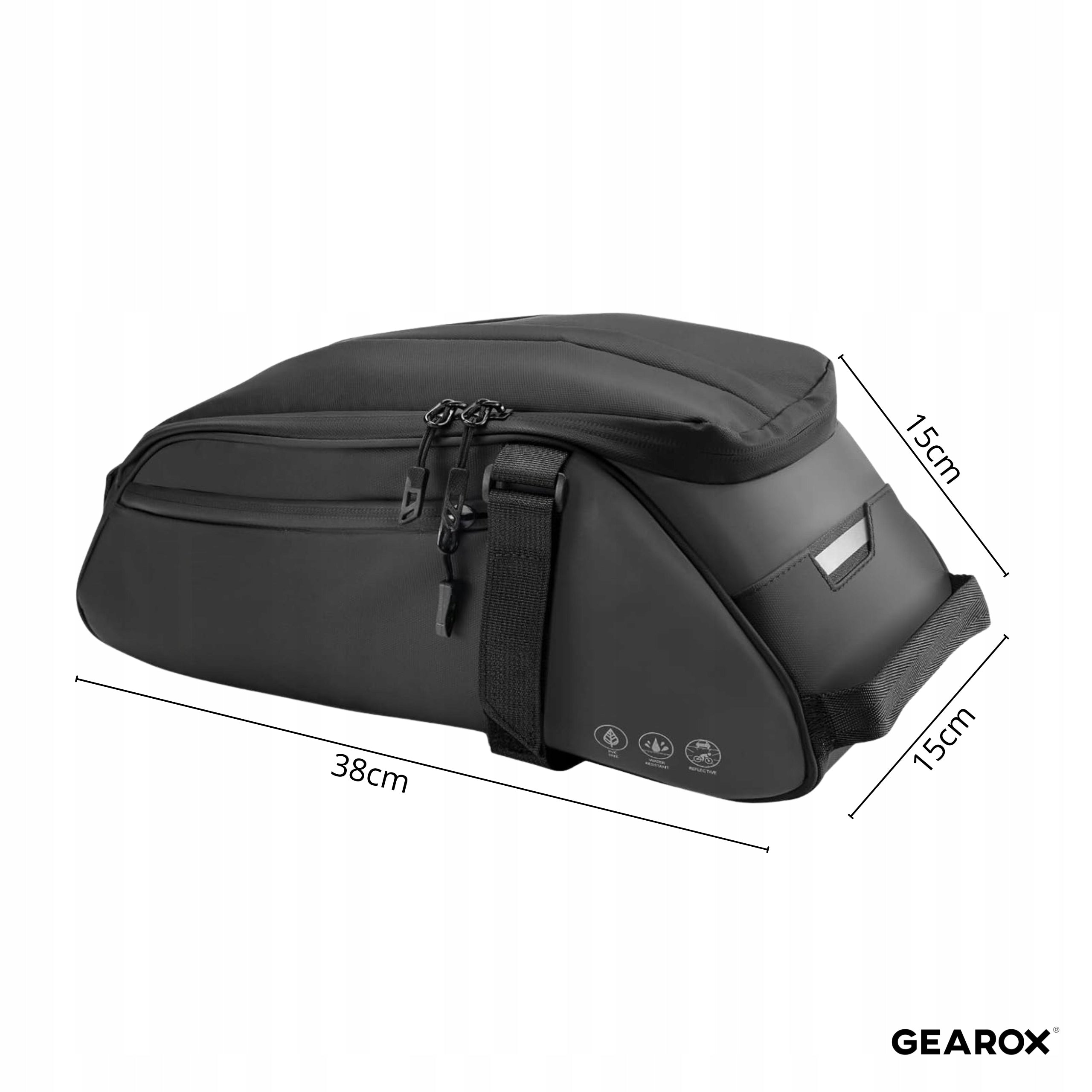 BICYCLE POUCH FOR LUGGAGE COMPARTMENT WATERPROOF REAR ROOMY BAG BACKPACK 2IN1 8L Brand Gearox