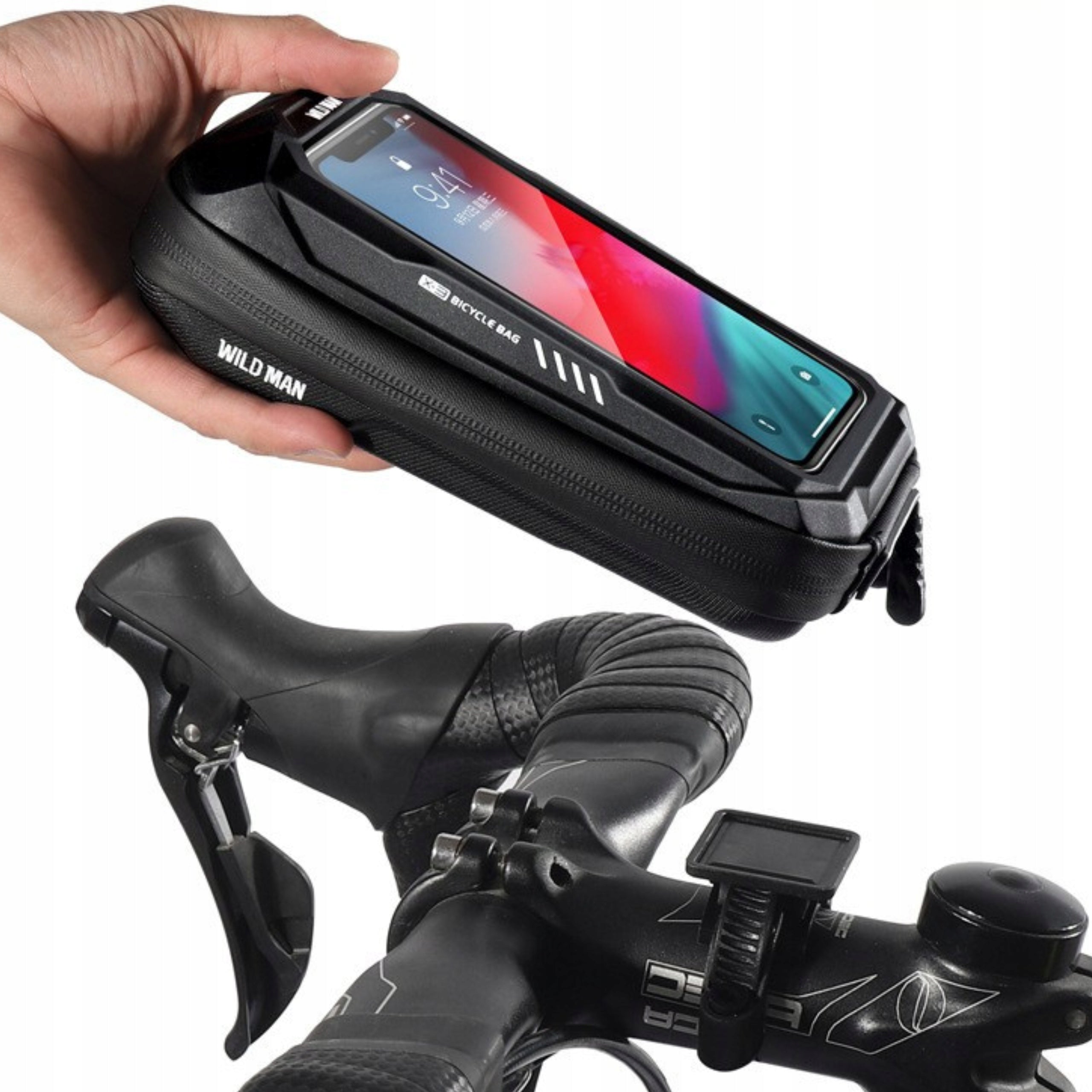 BICYCLE POUCH FOR PHONE CASE HANDLEBAR HOLDER WATERPROOF WILD MAN Packaging status original