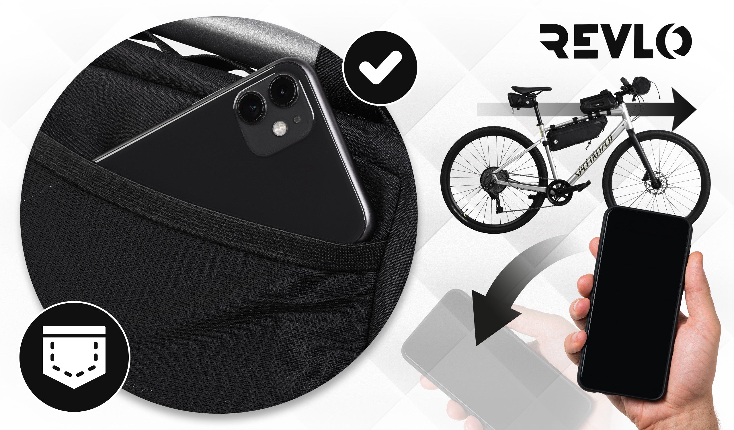 BICYCLE POUCH FRAME BAG BICYCLE WATERPROOF LARGE ROOMY 3 L Brand Revlo