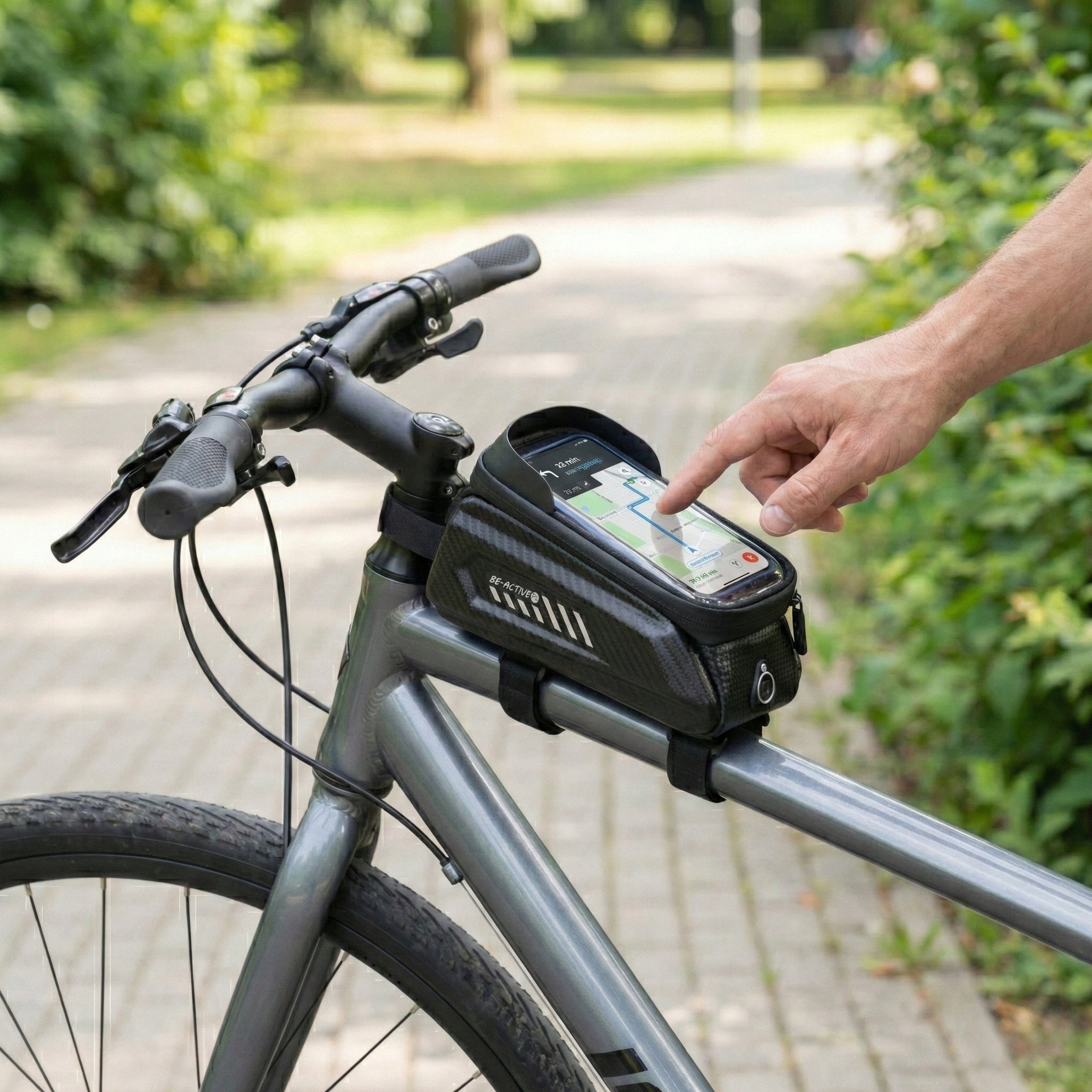 BICYCLE POUCH FRONT WATERPROOF SOLID FOR BIKE WITH PHONE CASE 7,2" Packaging status original