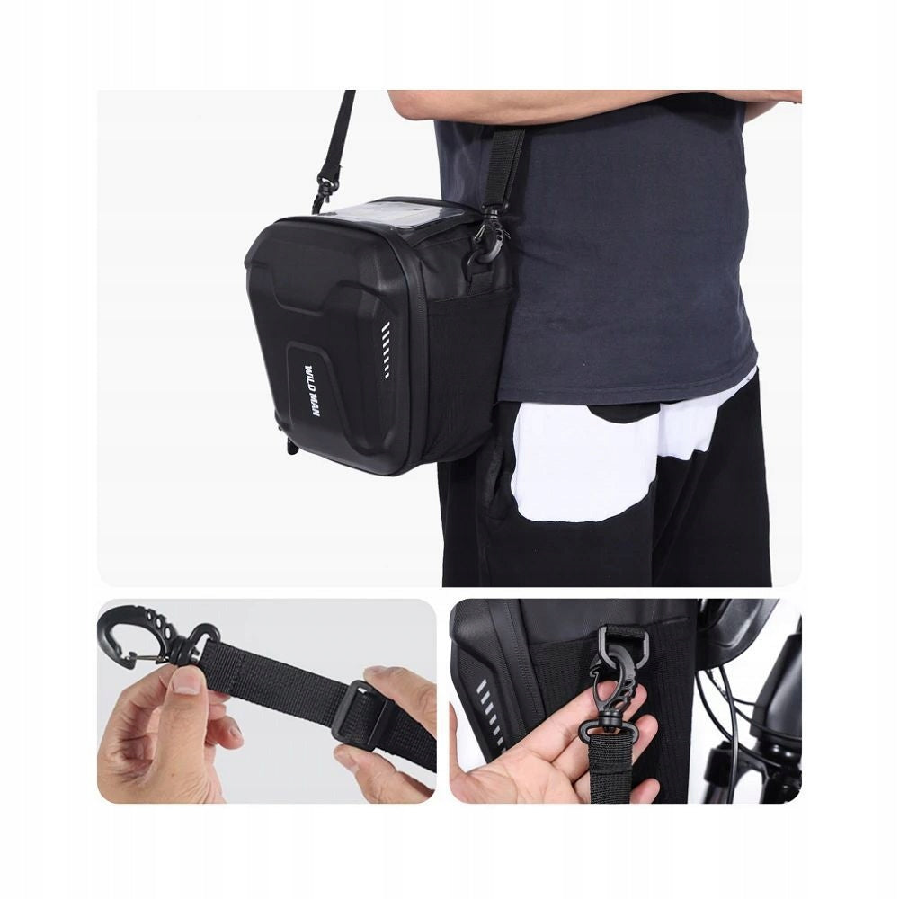 BICYCLE POUCH + PHONE HOLDER - BICYCLE BAG WATERPROOF HANDLEBARS Kind front