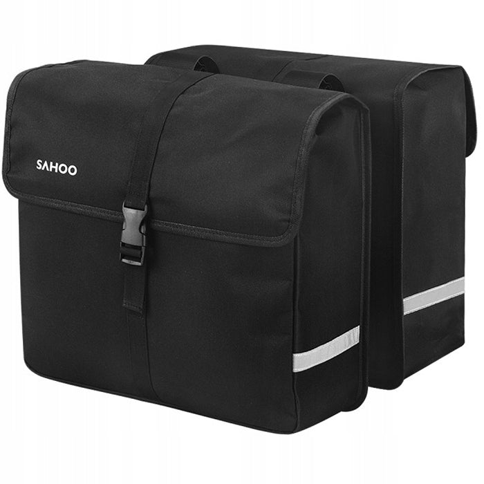BICYCLE POUCH REAR RACK BAG 36L TWO CHAMBERS STIFFENED REFLECTIVE Brand Sahoo