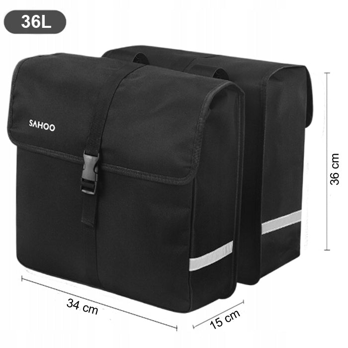 BICYCLE POUCH REAR RACK BAG 36L TWO CHAMBERS STIFFENED REFLECTIVE Number of compartments 2