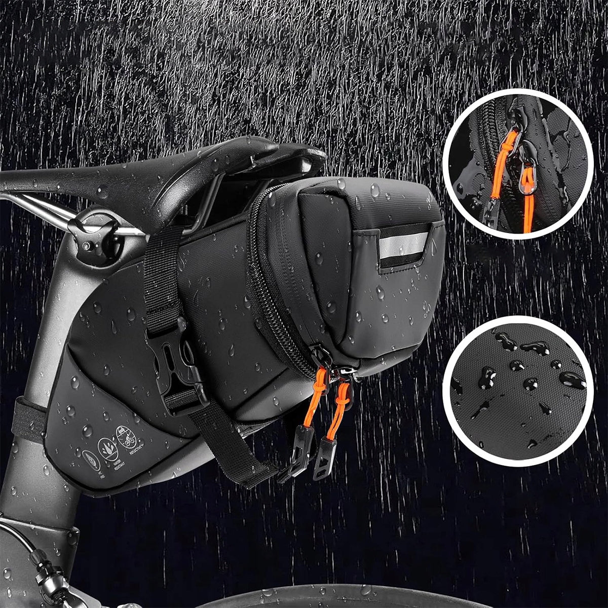 BICYCLE POUCH SEAT BAG WATERPROOF 1,5L - 2L FOR SEAT POST BLACK Brand no brand