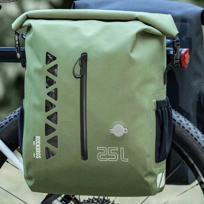 BICYCLE POUCH SIDE WATERPROOF SEAMLESS ROCKBROS 25L ROAD TO SKY STRONG Manufacturer code SAKWA BOCZNA NA ROWER Z KOMPRESJĄ PRÓŻNIOWĄ G