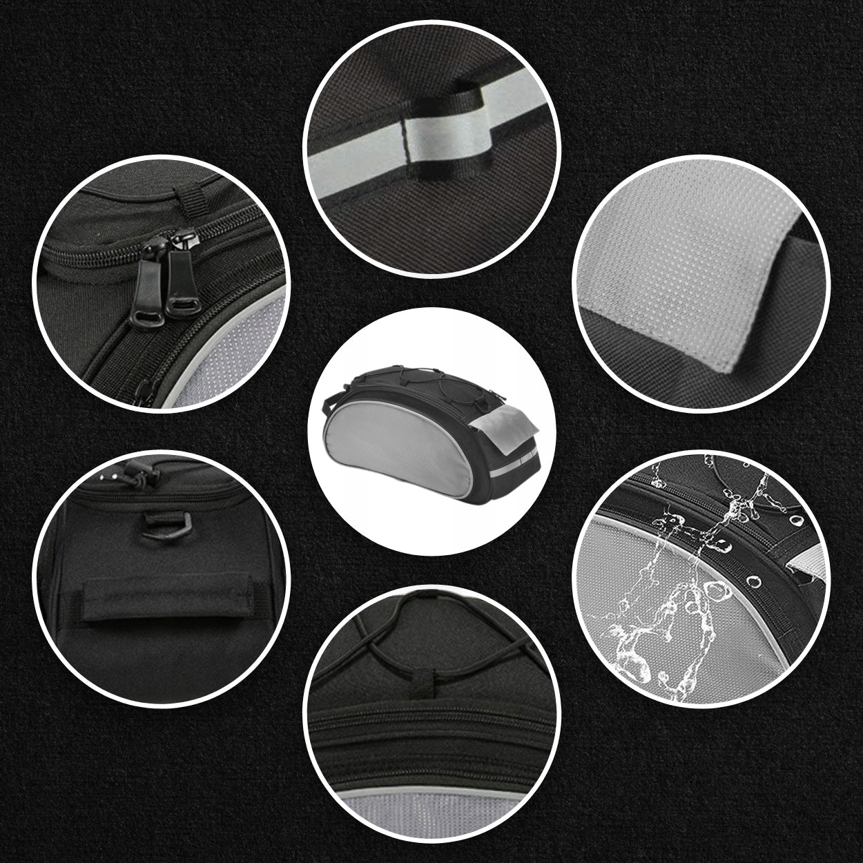 BICYCLE POUCH TRAVEL BAG LARGE FOR TRUNK SHOULDER TRUNK FOR BICYCLE Kind rear