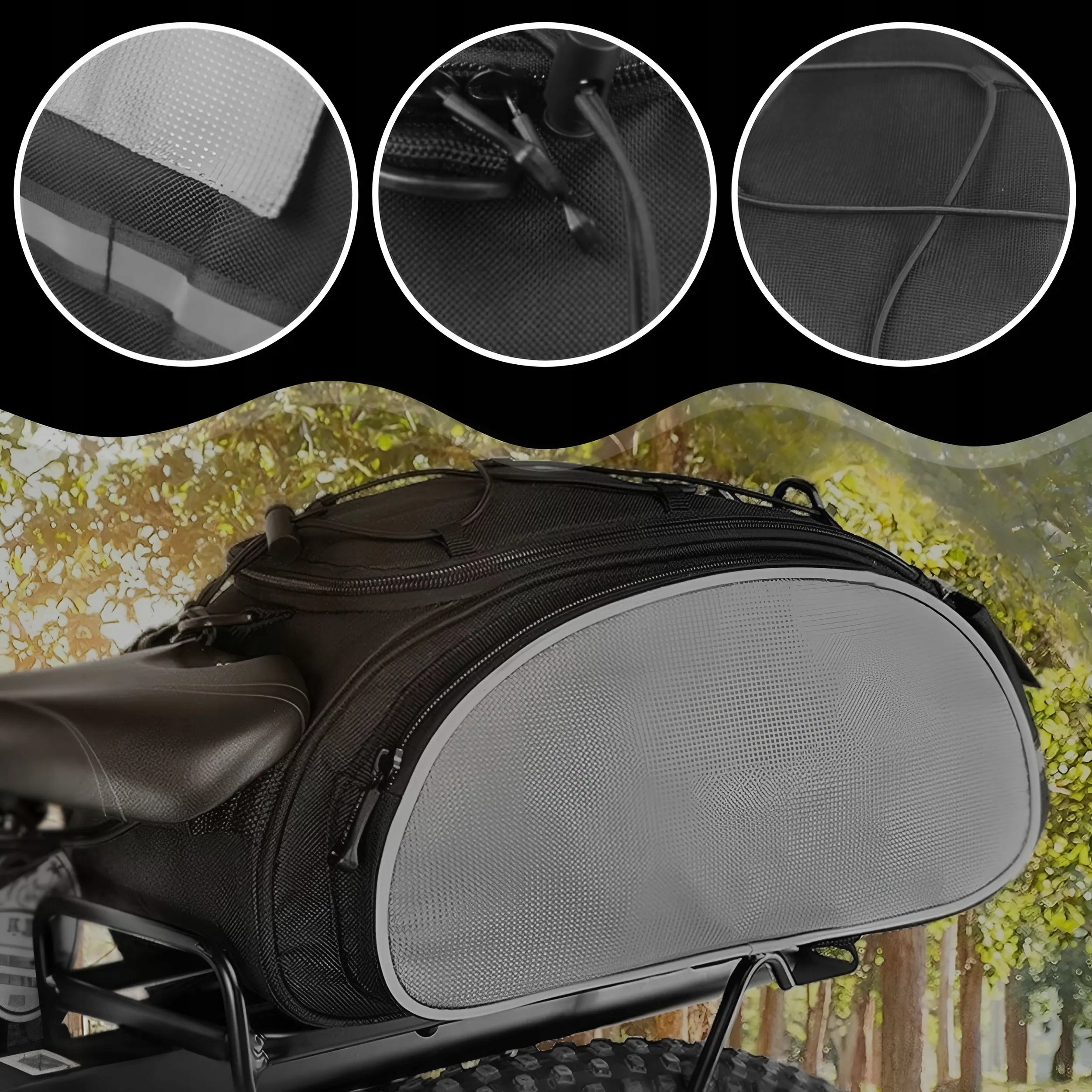 BICYCLE POUCH TRAVEL BAG LARGE FOR TRUNK SHOULDER TRUNK FOR BICYCLE Manufacturer code TORBA ROWEROWA NA BAGAŻNIK WODOODPORNA KUFER