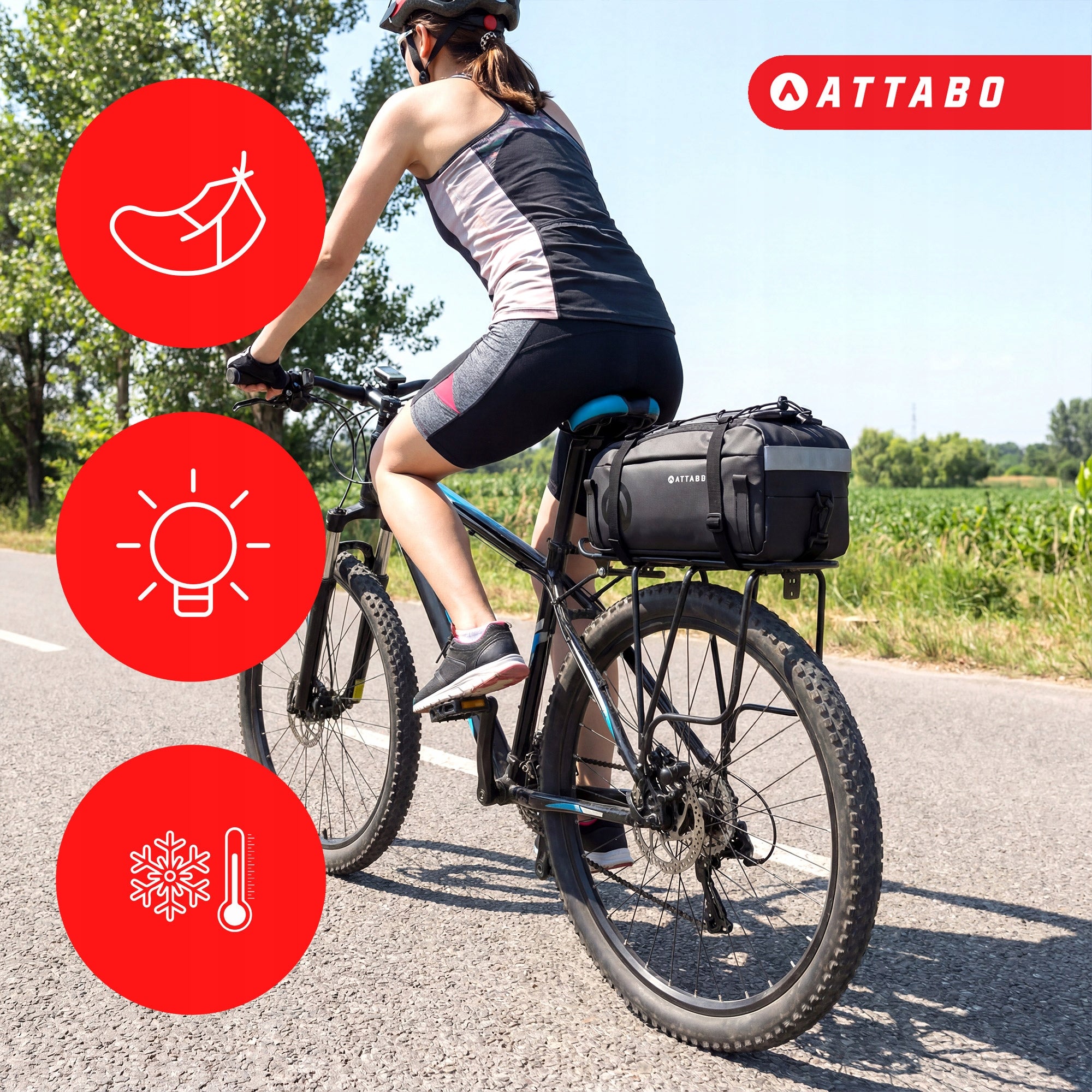 BICYCLE POUCH TRUNK BAG ATTABO MYBACK 7l WATERPROOF FOR BICYCLE Kind rear