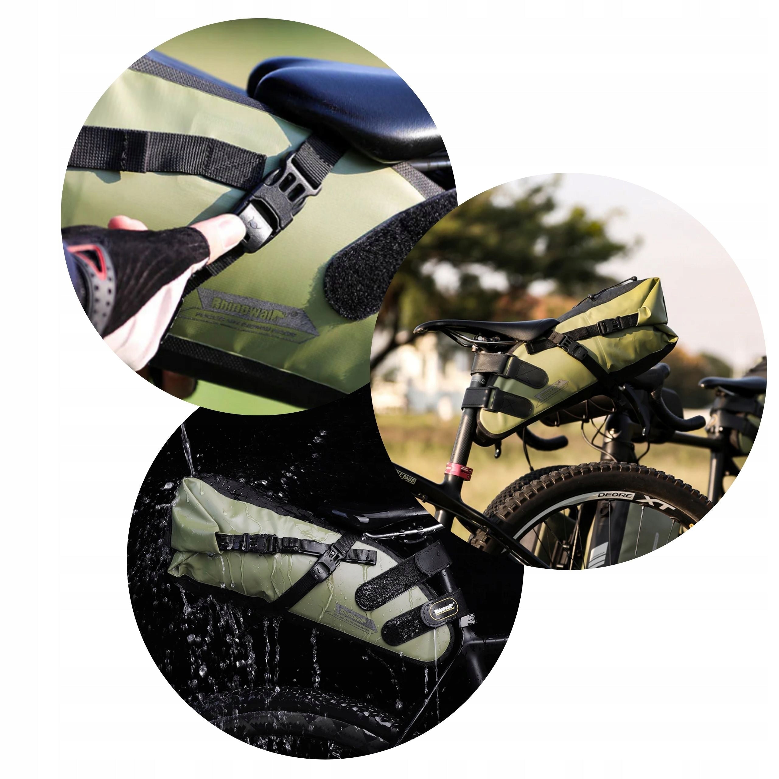 BICYCLE POUCH UNDER SADDLE SEAT BAG 10L WATERPROOF BAG Model TORBA ROWEROWA POD SIODEŁKO RHINOWALK