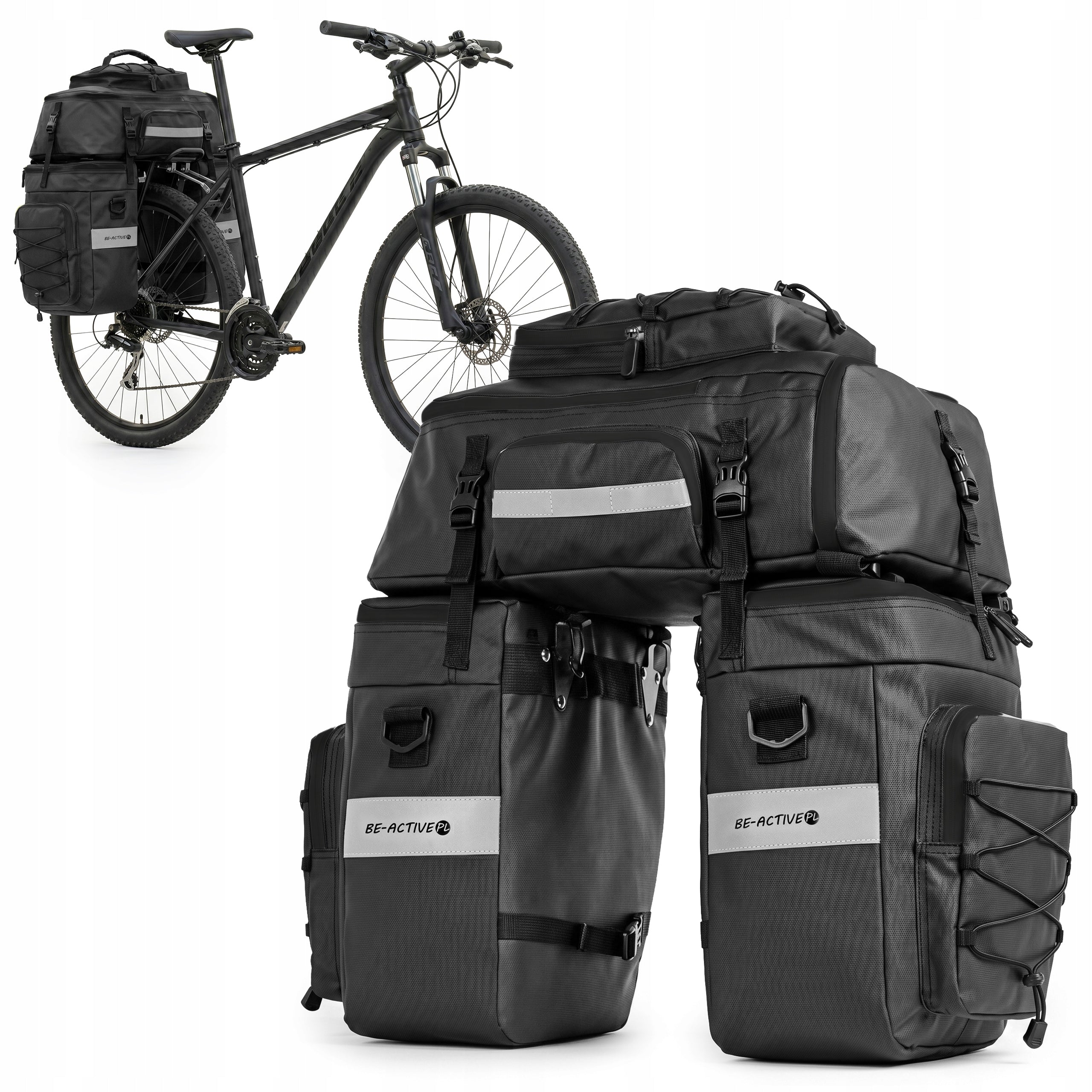 BICYCLE POUCH WATERPROOF 65L 3IN1 BAG BACKPACK FOR TRUNK BIKE LARGE