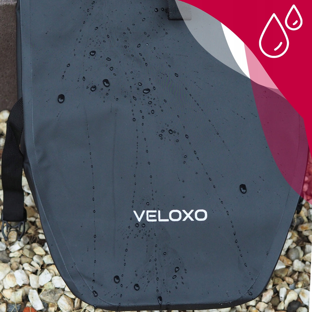 BICYCLE POUCH WATERPROOF BAG VELOXO ADVENTURE PRO BLACK FOR TRUNK 25L Capacity 25 l