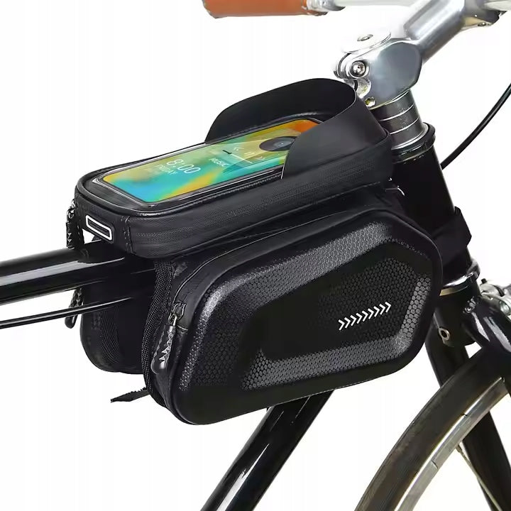 BICYCLE POUCH WATERPROOF DOUBLE HOLDER PHONE CASE FRAME BIKE
