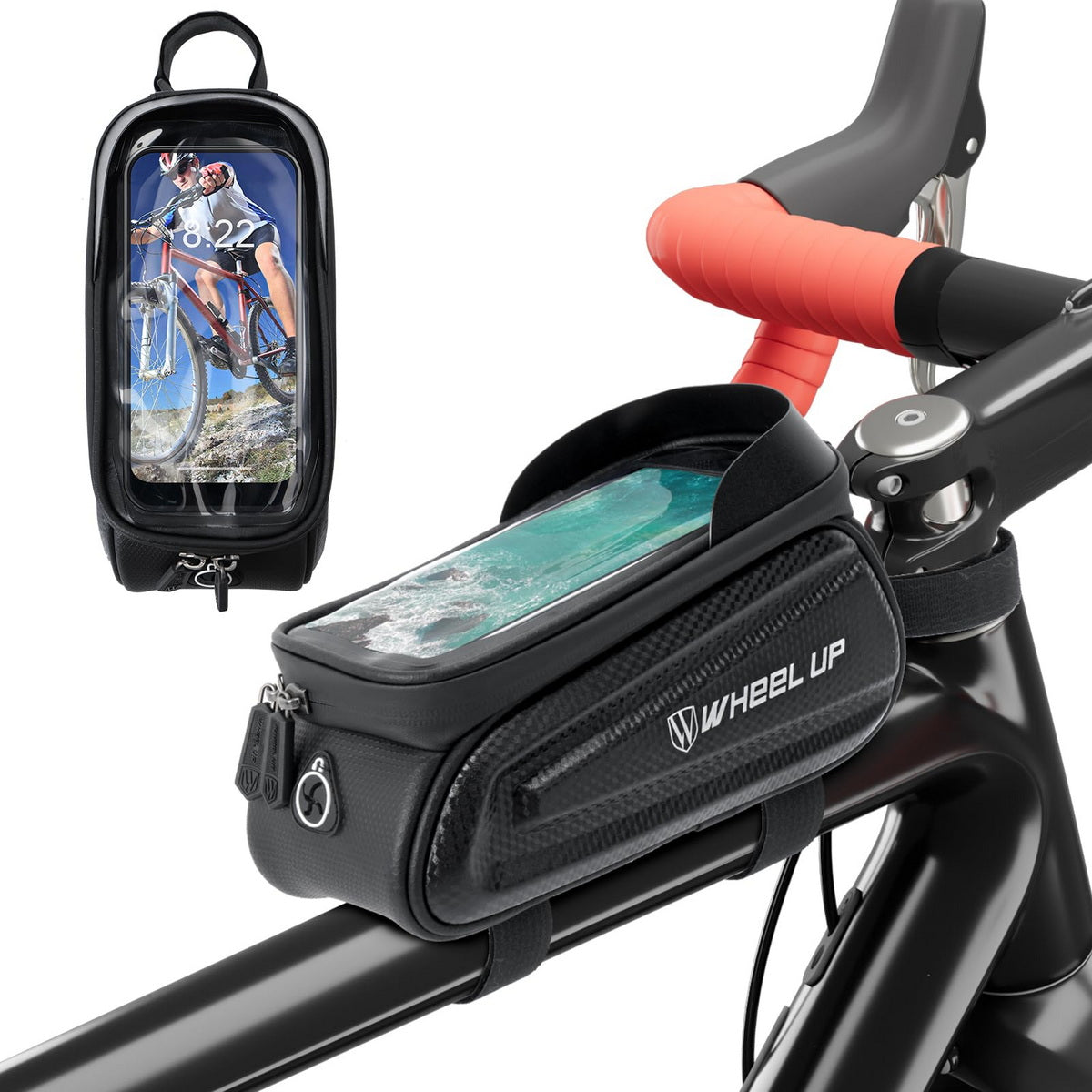 BICYCLE POUCH WATERPROOF PHONE CASE HOLDER BAG POUCH FOR FRAME Product weight with unit packaging 0.235 kg