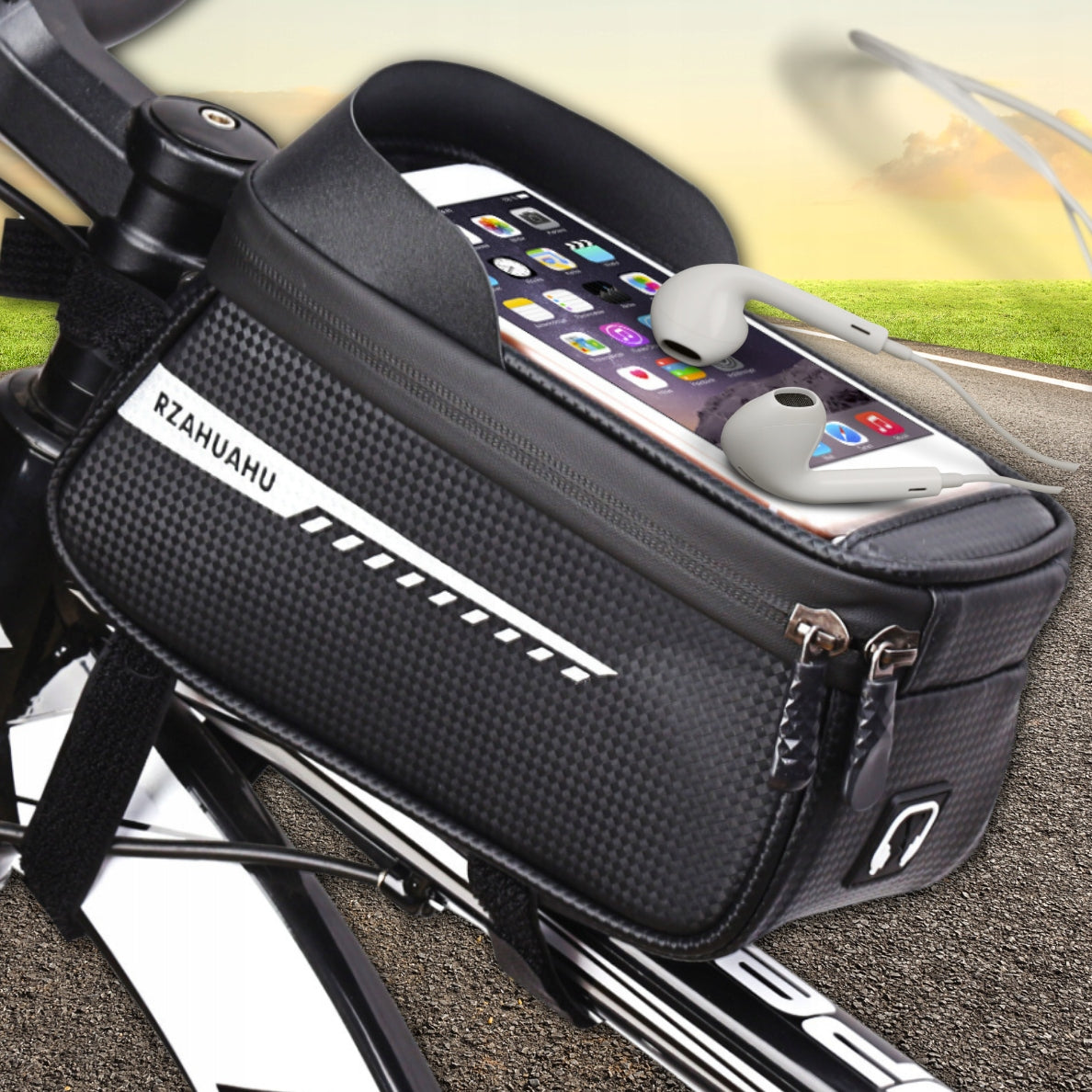 BICYCLE POUCH WATERPROOF PHONE CASE HOLDER FRAME BAG SACHET Manufacturer code Uchwyt torba na tel