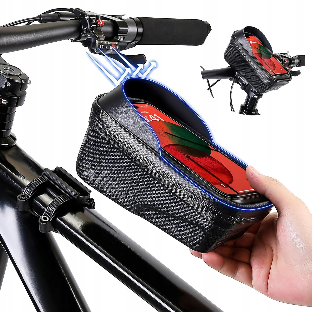 BICYCLE POUCH WATERPROOF PHONE CASE STURDY FRAME BAG POUCH