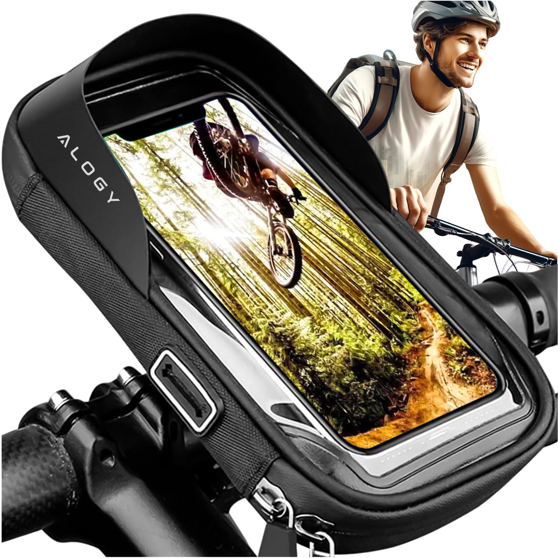 BICYCLE POUCH WATERPROOF PHONE CASE STURDY HANDLEBAR BAG Weight 223 g
