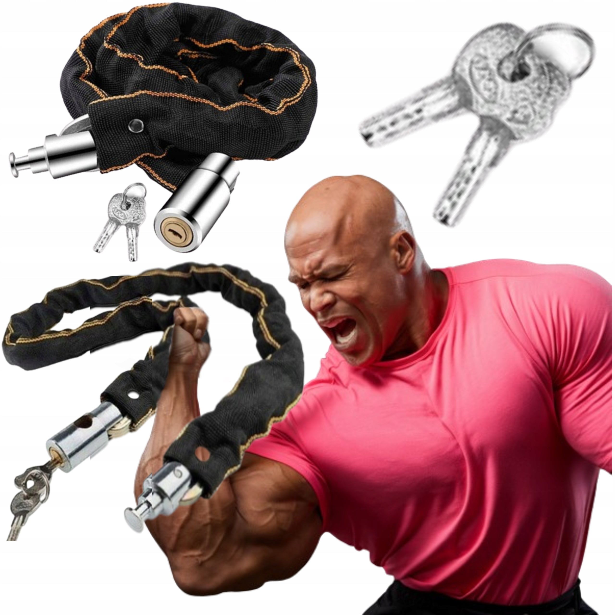 BICYCLE PROTECTION XXL THICK CHAIN CLASP BICYCLE LOCK KEY
