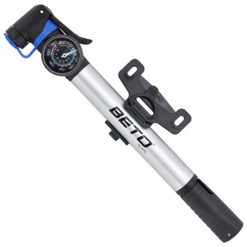 BICYCLE PUMP BETO ALUMINIUM PRESSURE GAUGE AV/FV/DV CRH-031AG