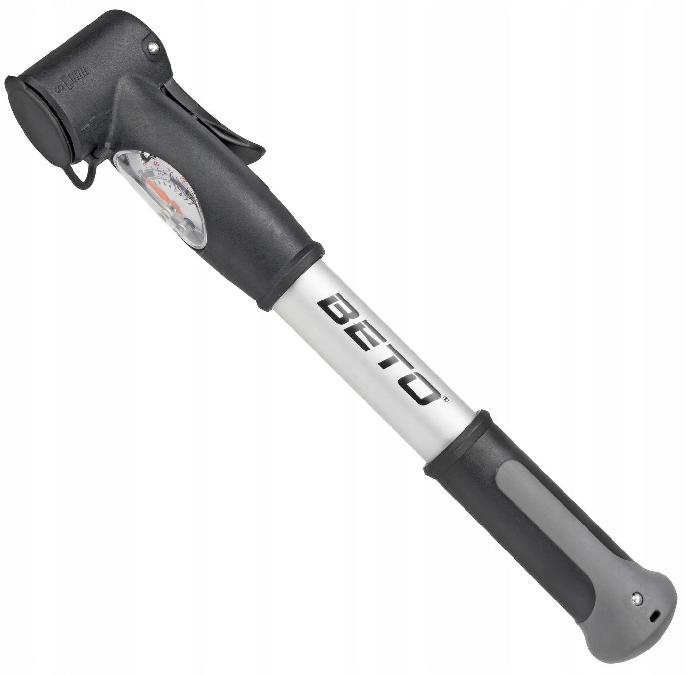 BICYCLE PUMP BETO CLD-024NAG ALUMINIUM WITH PRESSURE GAUGE