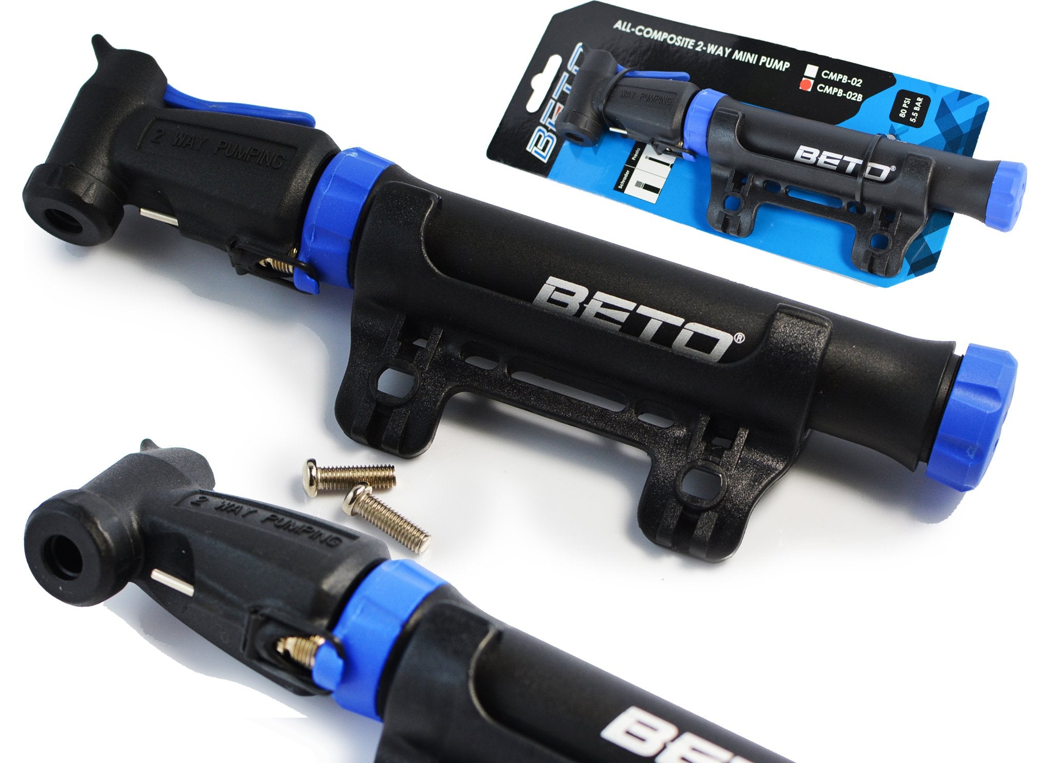 BICYCLE PUMP BETO CMPB AV DV SV + holder + needle Color black