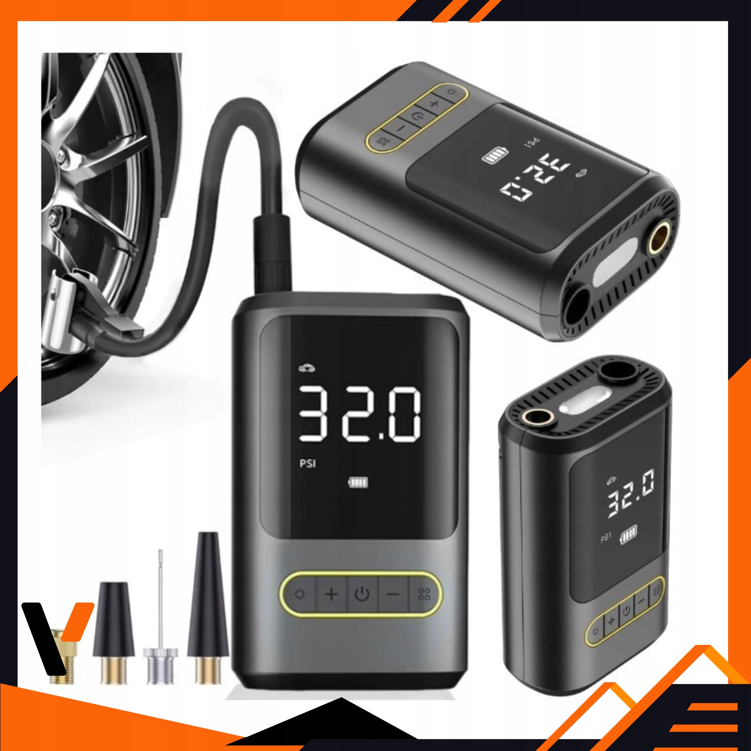 BICYCLE PUMP ELECTRIC WIRELESS BICYCLE COMPRESSOR Color black