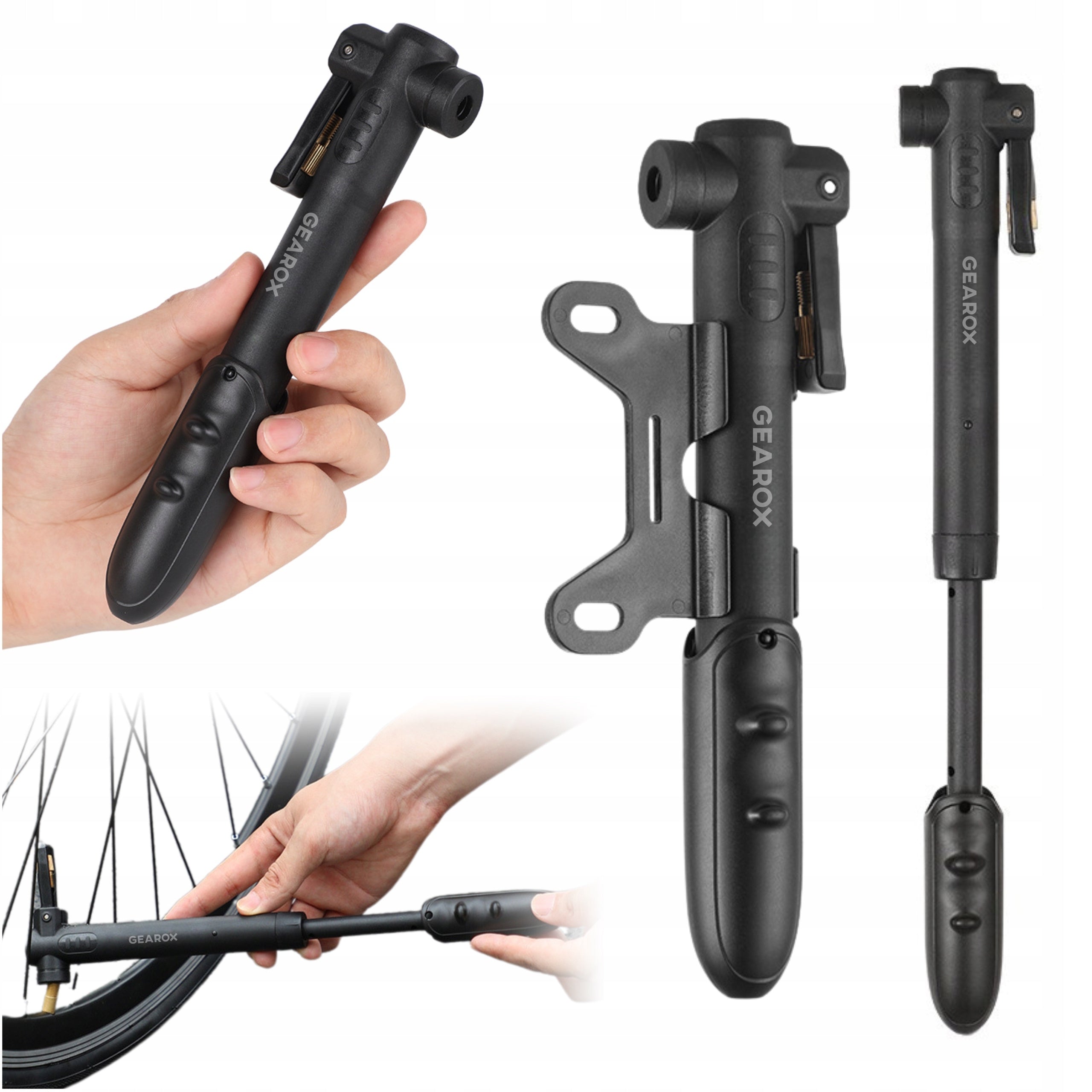 BICYCLE PUMP MINI MANUAL FRAME TELESCOPIC HANDLE ALUMINIUM GEAROX