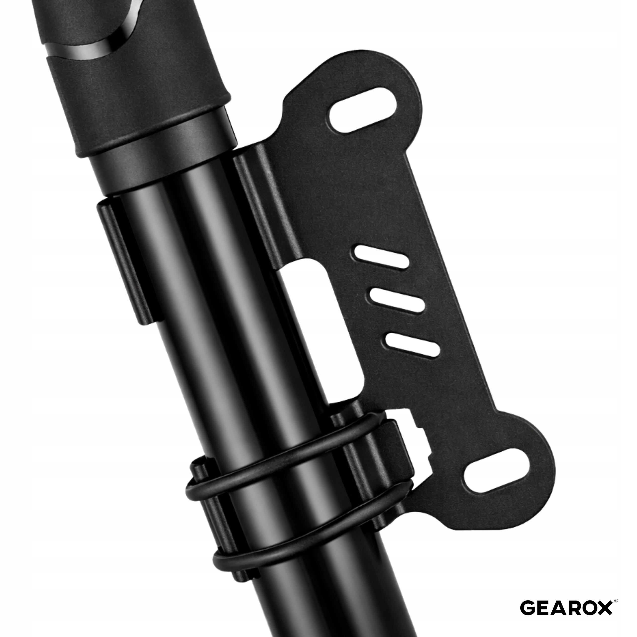 BICYCLE PUMP MINI MANUAL SMALL ALUMINUM HOLDER 7 BAR FOR GEAROX FRAME Color black