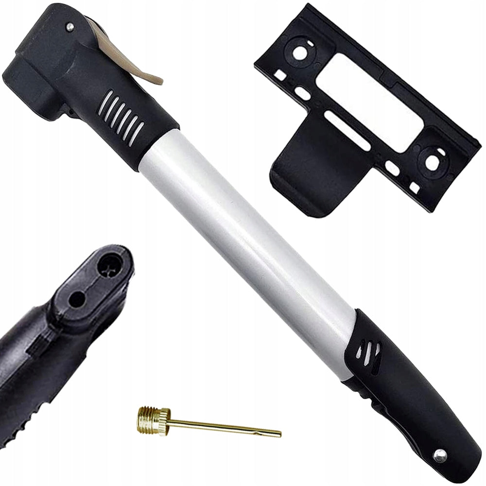 BICYCLE PUMP TELESCOPIC HANDHELD PORTABLE STRONG FOR TRAVEL BIKE FRAME Color gray