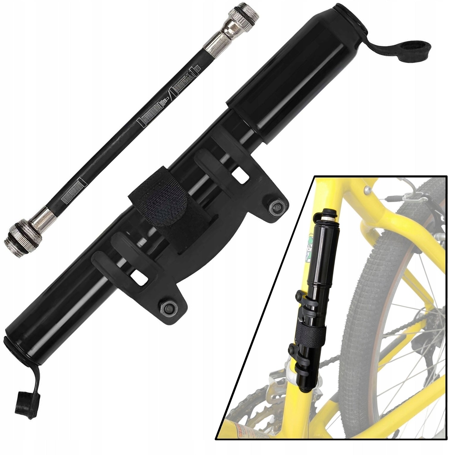 BICYCLE PUMP WITH FRAME HOLDER 6bar ULTRALIGHT 125gram