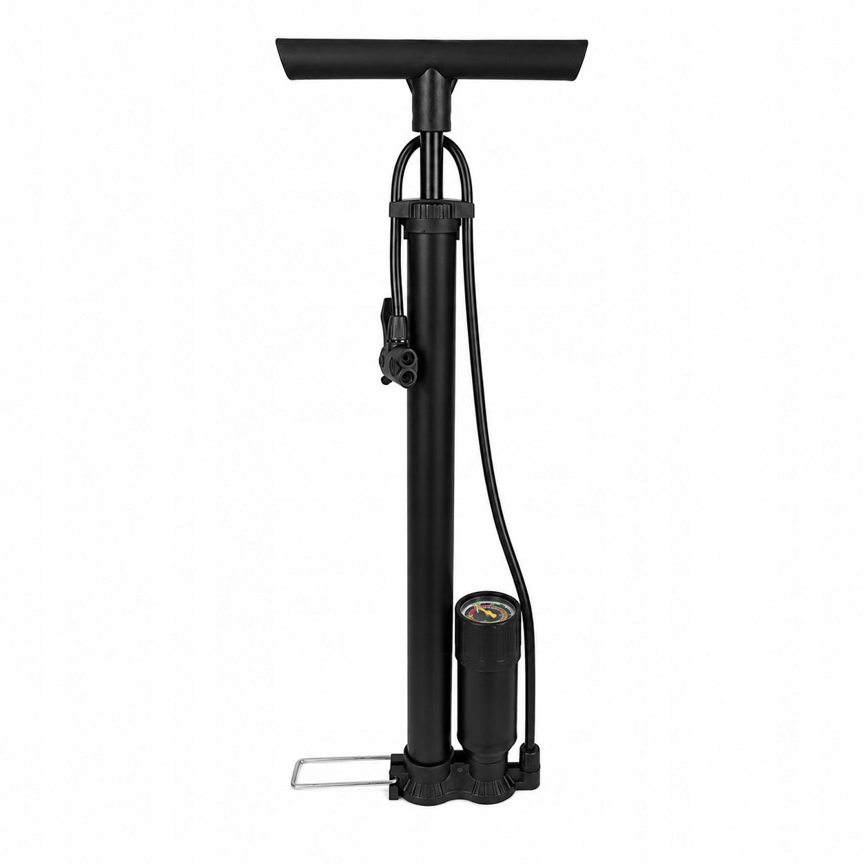 BICYCLE PUMP WITH MANUAL PRESSURE GAUGE FOR BICYCLE BALLS MATTRESSES