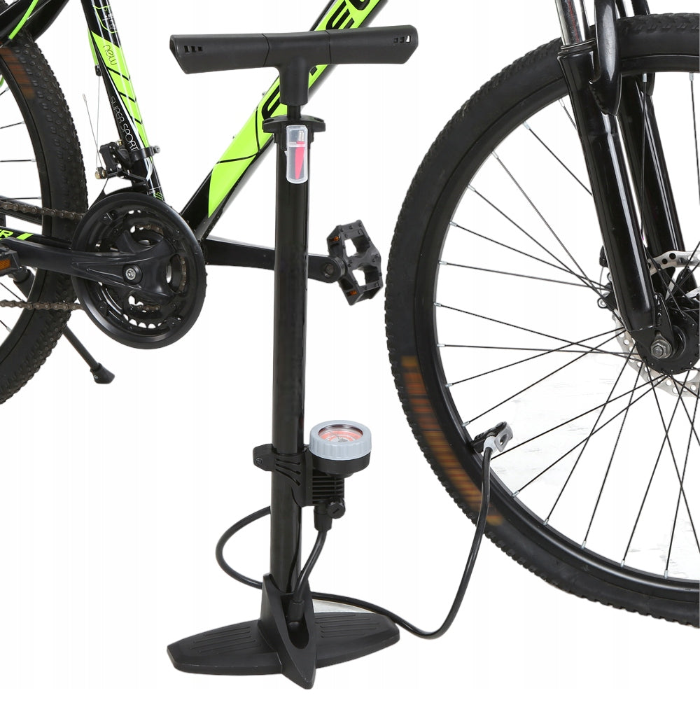 BICYCLE PUMP WITH MANUAL PRESSURE GAUGE FOR BICYCLE CAR BALLS FLOOR Brand Lewer
