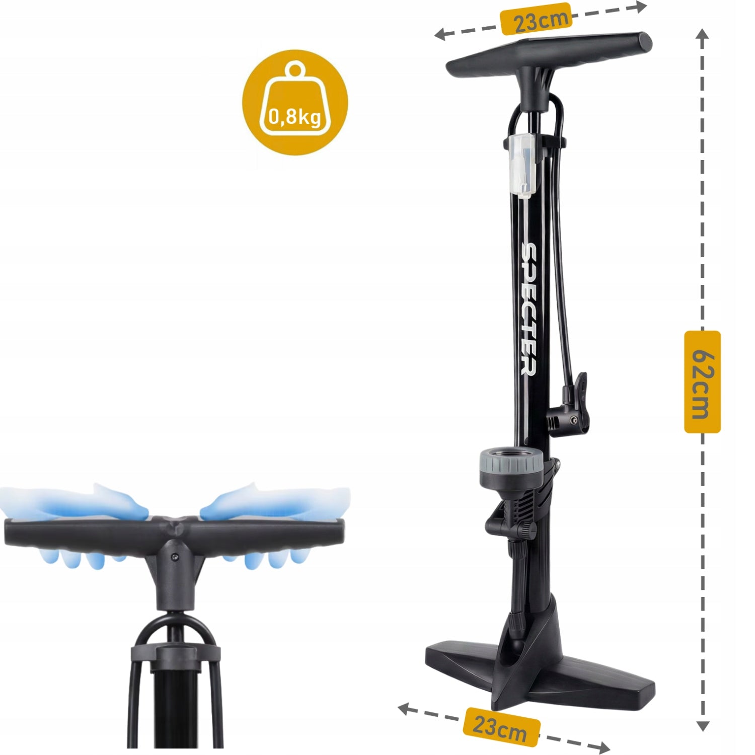 BICYCLE PUMP WITH MANUAL PRESSURE GAUGE FOR CAR BIKE BALL Manufacturer code 5908263348073