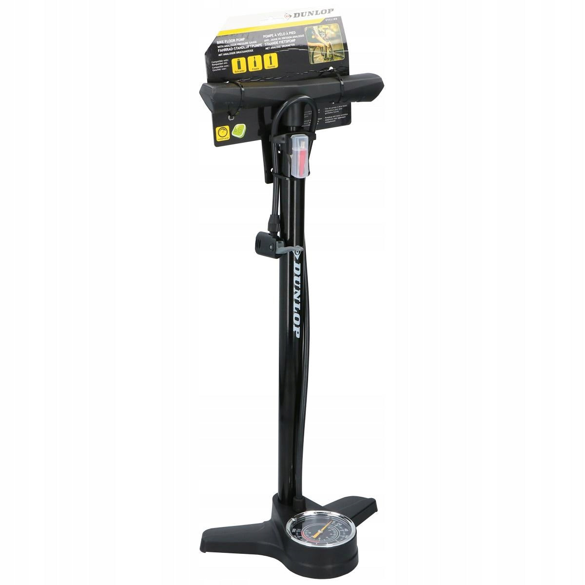BICYCLE PUMP WITH PRESSURE GAUGE 12BAR CAR FLOOR WORKSHOP DUNLOP Brand Dunlop