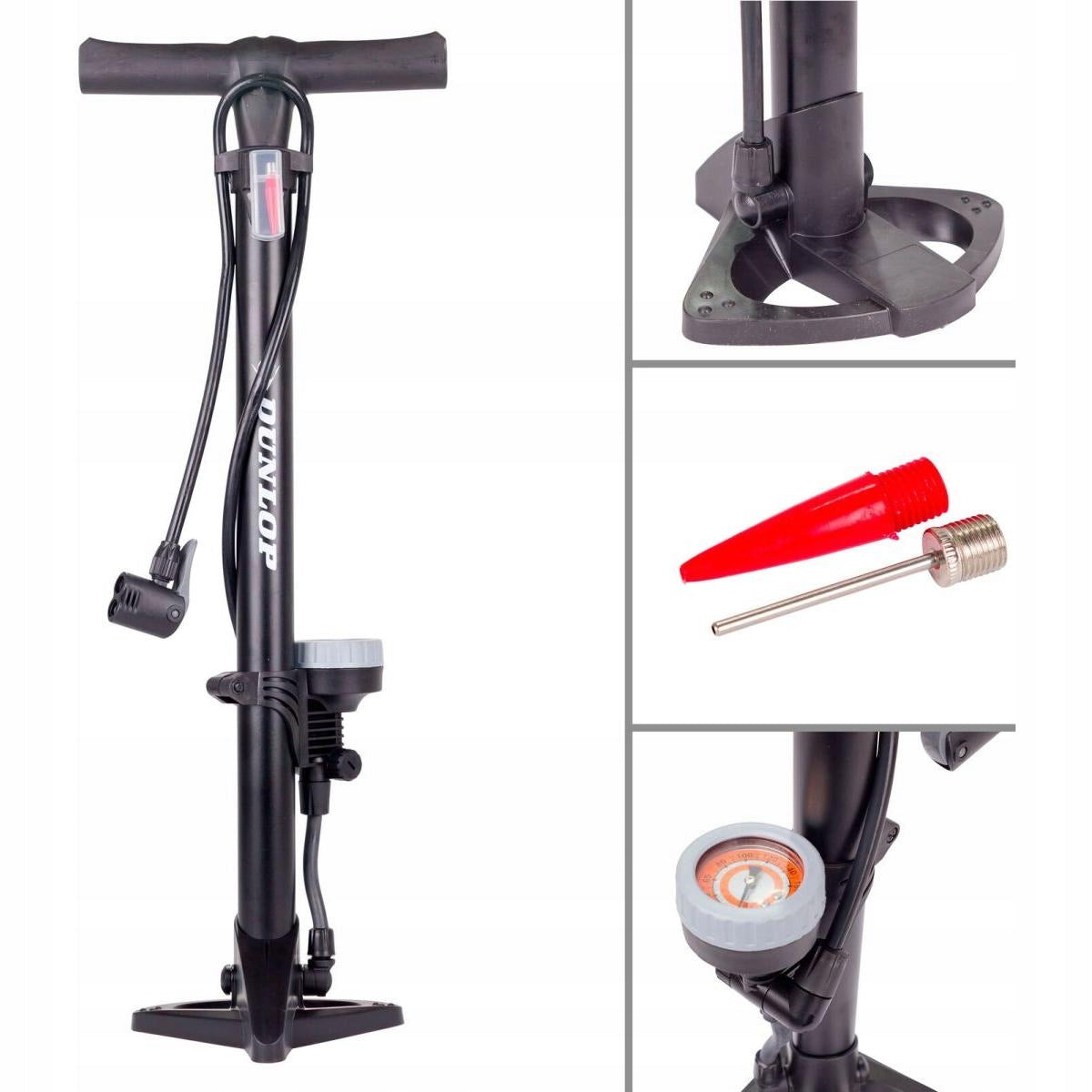 BICYCLE PUMP WITH PRESSURE GAUGE 16BAR CAR FLOOR WORKSHOP DUNLOP Manufacturer code 102337