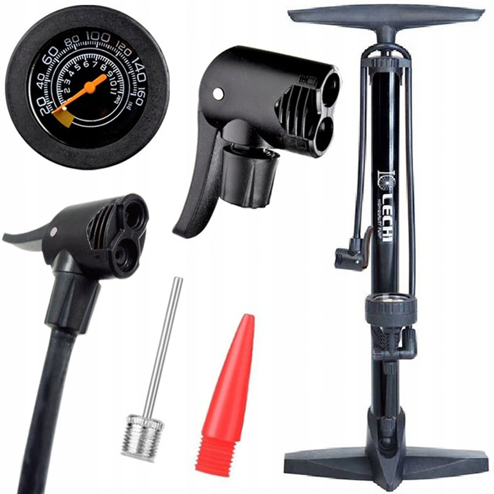 BICYCLE PUMP WITH PRESSURE GAUGE AV FV SV WORKSHOP