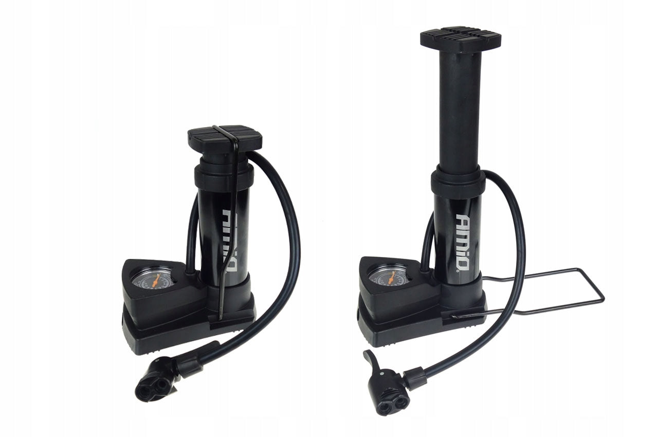 BICYCLE PUMP WITH UNIVERSAL FOOT PRESSURE GAUGE MINI AMIO 02147 PU03 Packaging status original