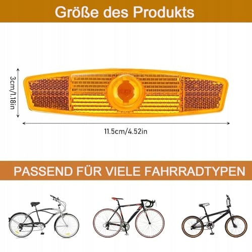 BICYCLE REFLECTORS YELLOW SET OF 6 SPOKE HEADLIGHTS MTB steel Manufacturer code Bez marki