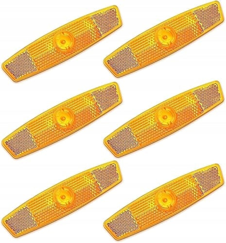 BICYCLE REFLECTORS YELLOW SET OF 6 SPOKE HEADLIGHTS MTB steel