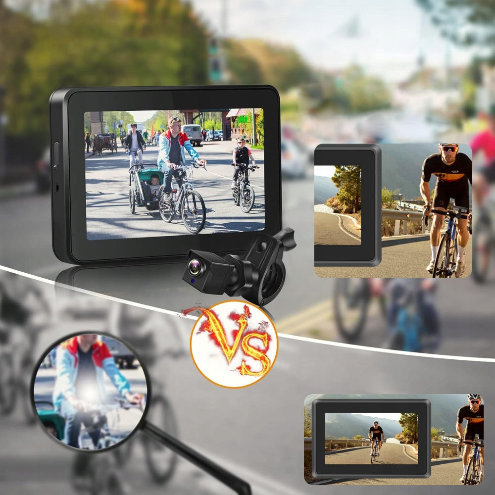 BICYCLE REVERSING CAMERA 110° BICYCLE REARVIEW MIRROR 1080P + HANDLE Model kamera rowerowa
