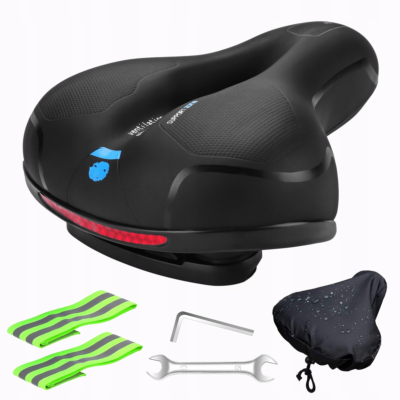 BICYCLE SADDLE COMFORTABLE GEL WOMEN'S MEN'S SADDLE LARGE VENTILATION