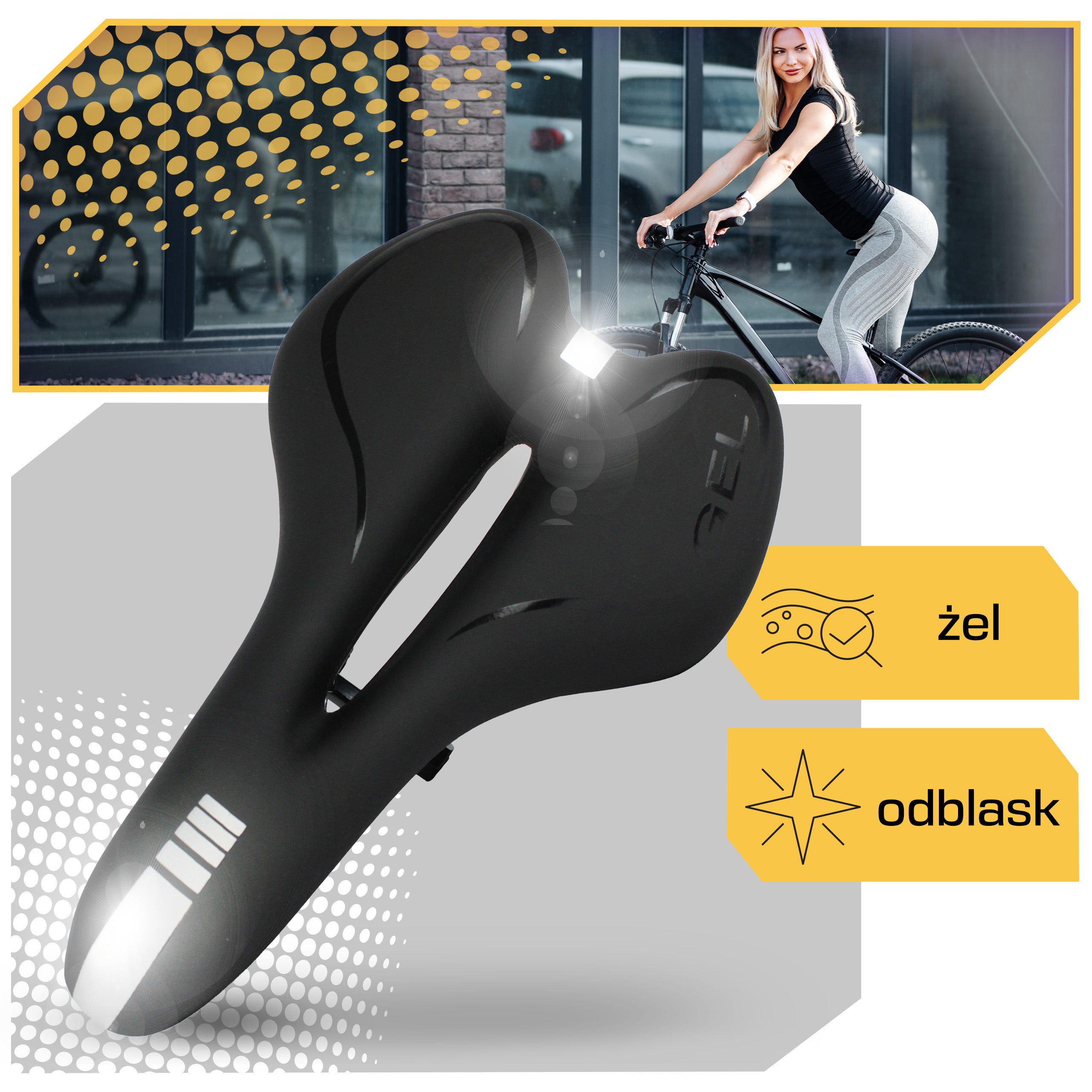 BICYCLE SADDLE COMFORTABLE SOFT SPORTS SADDLE GEL EXTRA VENTILATION Manufacturer code SIO-W3