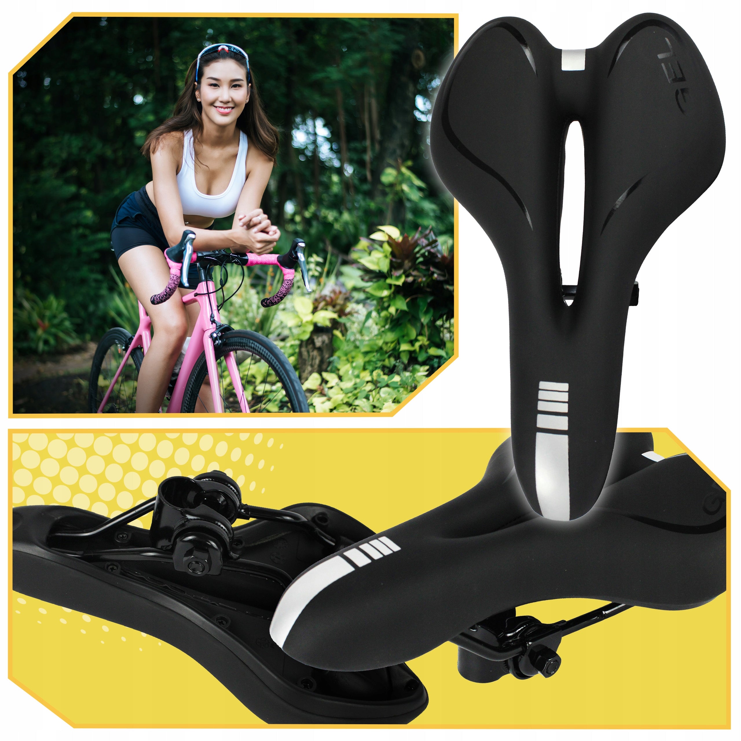 BICYCLE SADDLE COMFORTABLE SOFT SPORTS SADDLE GEL EXTRA VENTILATION Model SIO-W3