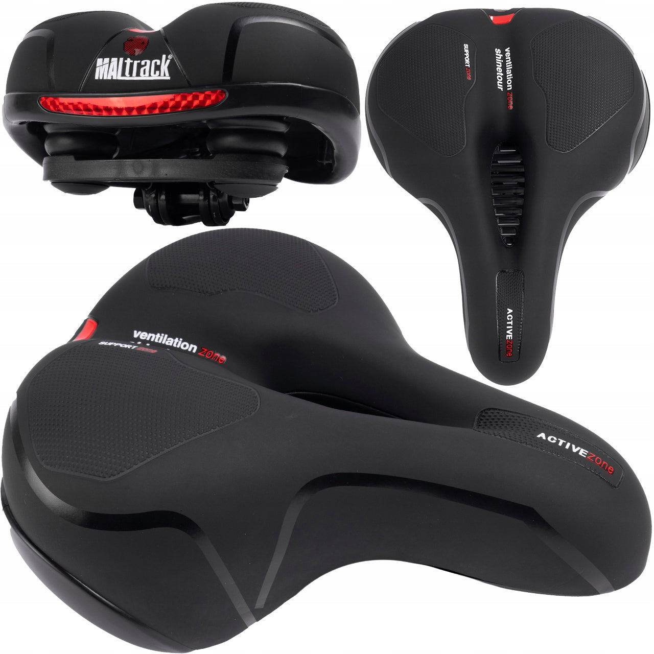 BICYCLE SADDLE FOAM WATERPROOF COMFORTABLE SADDLE SOFT REFLECTIVE 650G