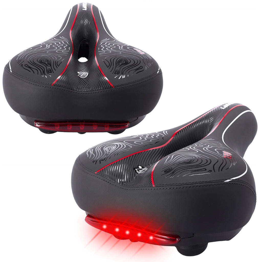 BICYCLE SADDLE GEL comfortable women's men's shock absorbers REAR LAMP Model Siodełko rowerowe