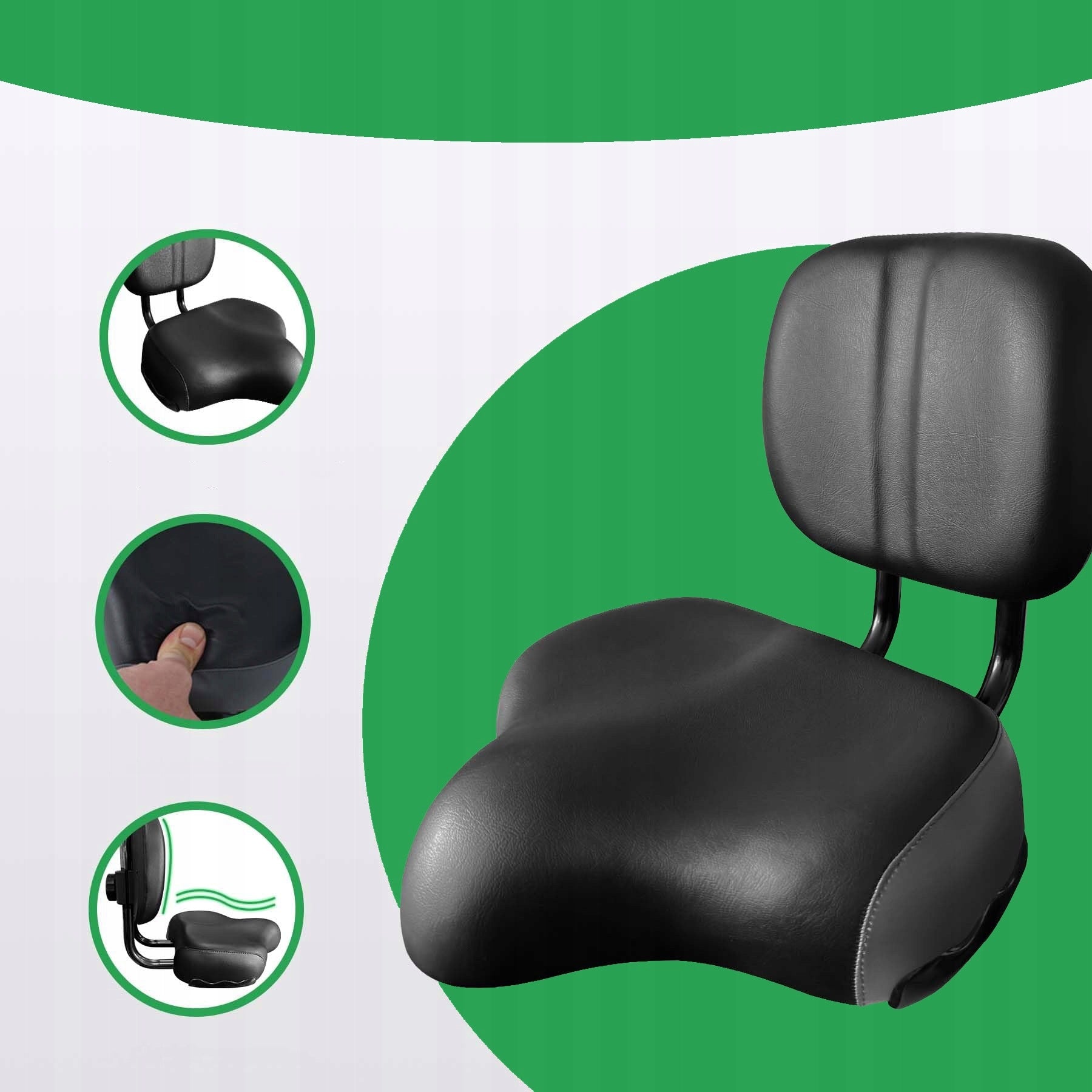 BICYCLE SADDLE WITH BACKREST, EXTRA LARGE BICYCLE SADDLE WITH BACKREST Brand no brand