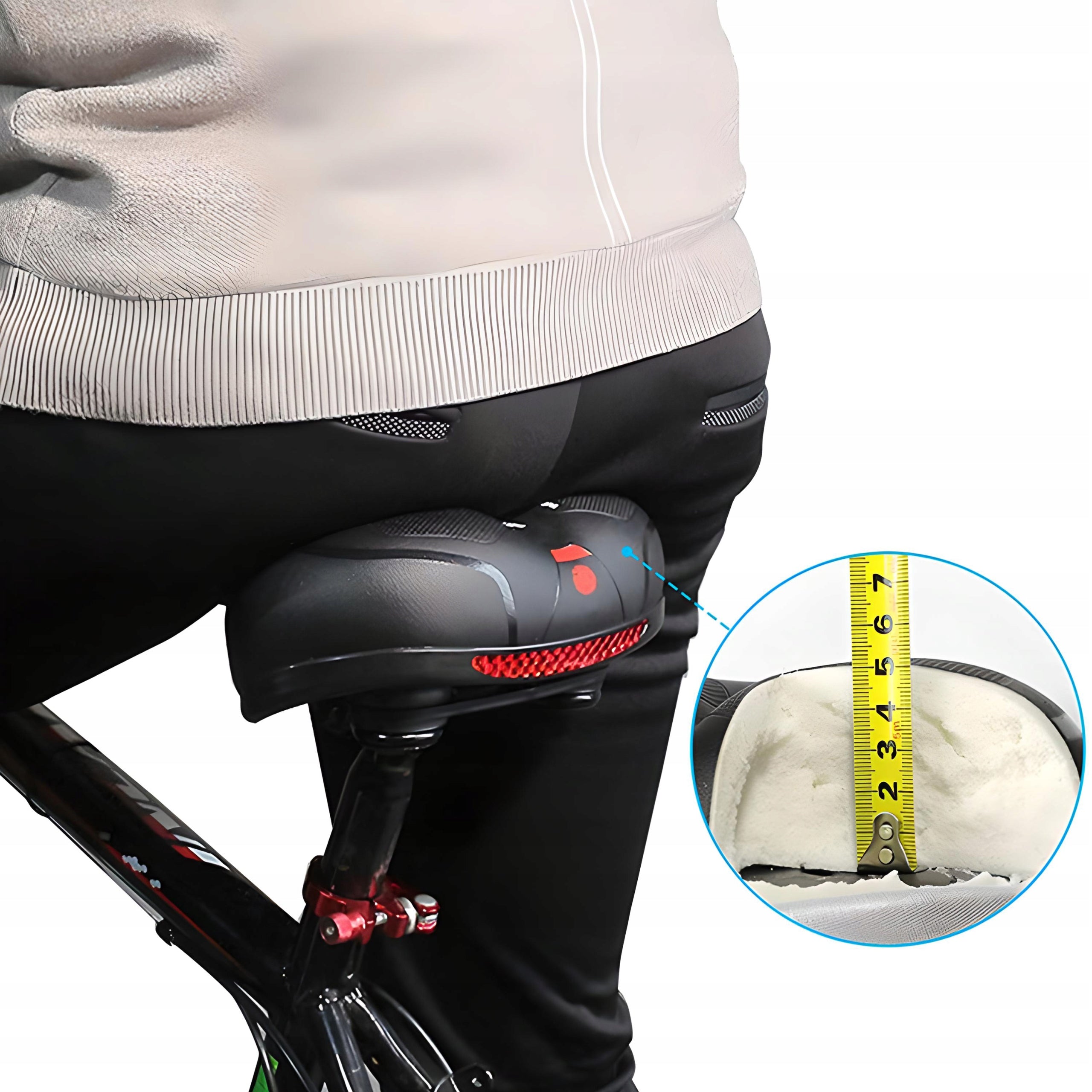 BICYCLE SADDLE WITH SHOCK ABSORPTION SADDLE WIDE SOFT COMFORTABLE ERGO FOAM Width 20 mm