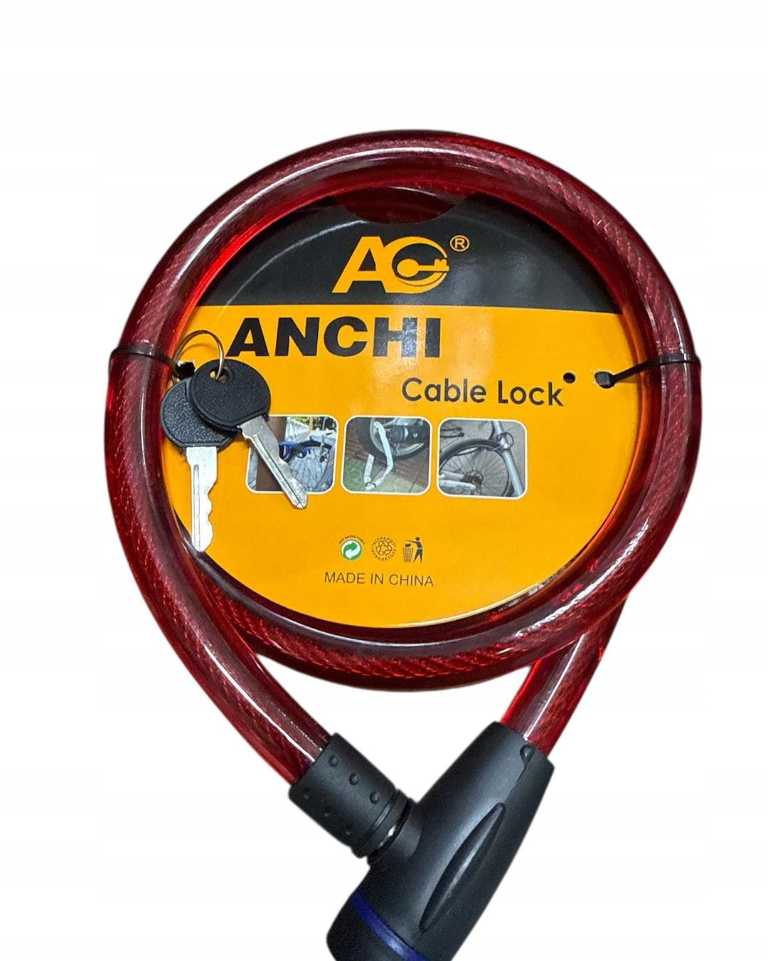 BICYCLE SAFETY CABLE 1 M WITH KEY 403G Kind cord